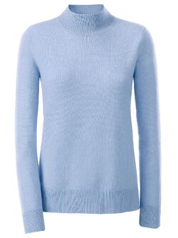 Дамски пуловер полуполо в светло синьо