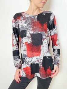 Дамска блуза с дълъг ръкав от мека, трикотажна материя в червено, модел 6